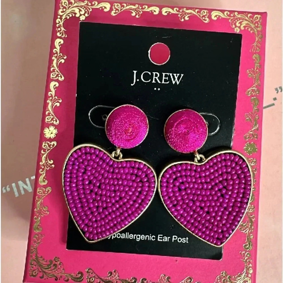 J.Crew Beaded heart drop earrings - Picture 3 of 10